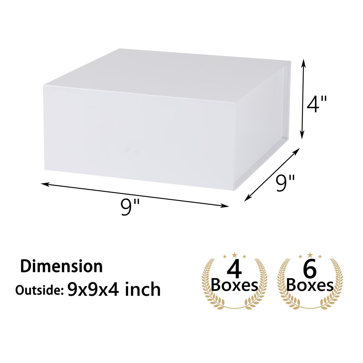 MUMUPACK 6 Pack White Gift Boxes With Lids,9x9x4 Inch Bridesmaid Proposal Box And Printable Stickers,Proposal Boxes With Ribbon For Wedding, Packaging, Present, Birthday