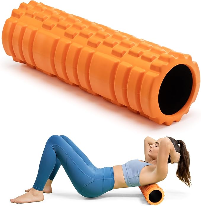 Foam Roller High Density 18" Foam Roller for Deep Tissue Muscle Massage, Trigger Point Fitness Exercise Massage Roller Self-Myofascial Back Roller Release for Whole Body