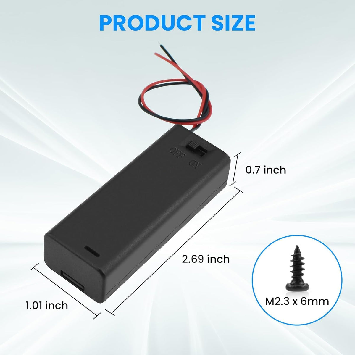 SDTC Tech 1 1.5V 1.5 1.5V 4 Packs x AA Battery Holder with Wires, Volt Battery Case Box with ON/Off Switch, Battery