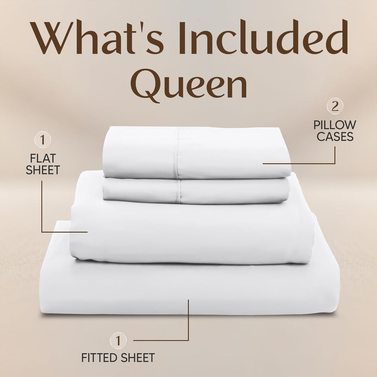 Utopia Bedding Queen Size Sheet Set - Soft, Breathable Microfiber | 4-Piece in White, Oeko-Tex Certified