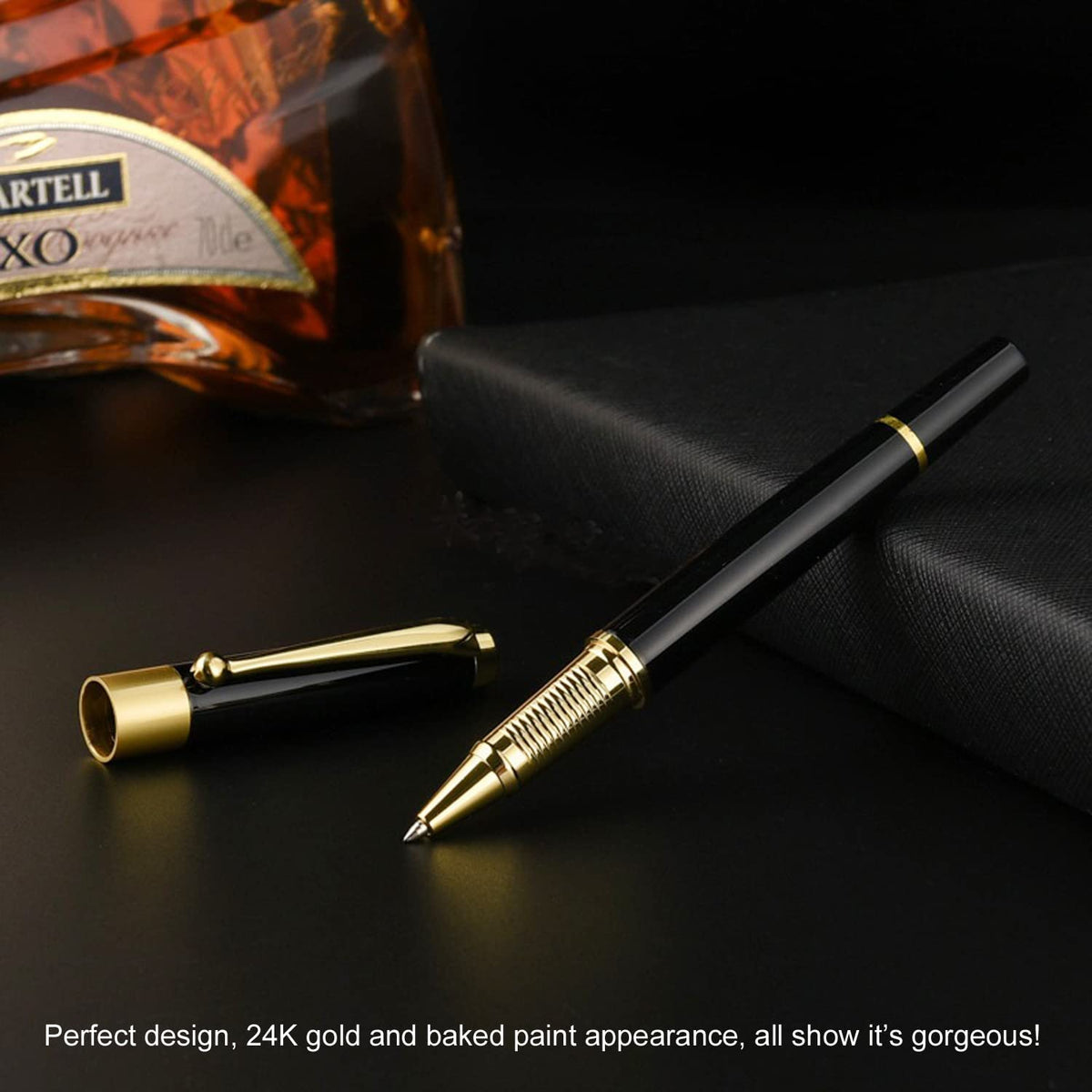 YIVONKA Ballpoint Pen Black Refill,Luxury Ballpoint Line width 0.5mm,Best Ball Pen Gift Set for Men & Women Professional Executive,Office,Nice BallPens Classy Gift Box (Black)