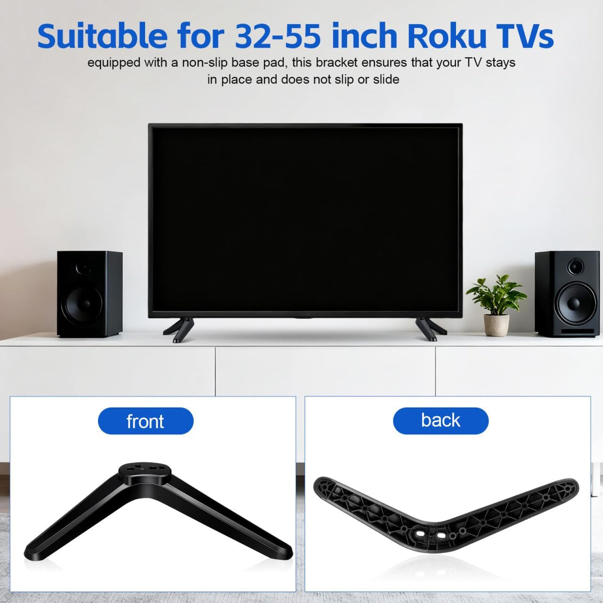SEWACC 2pcs 32-55 Inch Universal Tv Stand Legs Replacement with Screws, Tabletop Tv Base Pedestal Feet for Tvs, Monitor