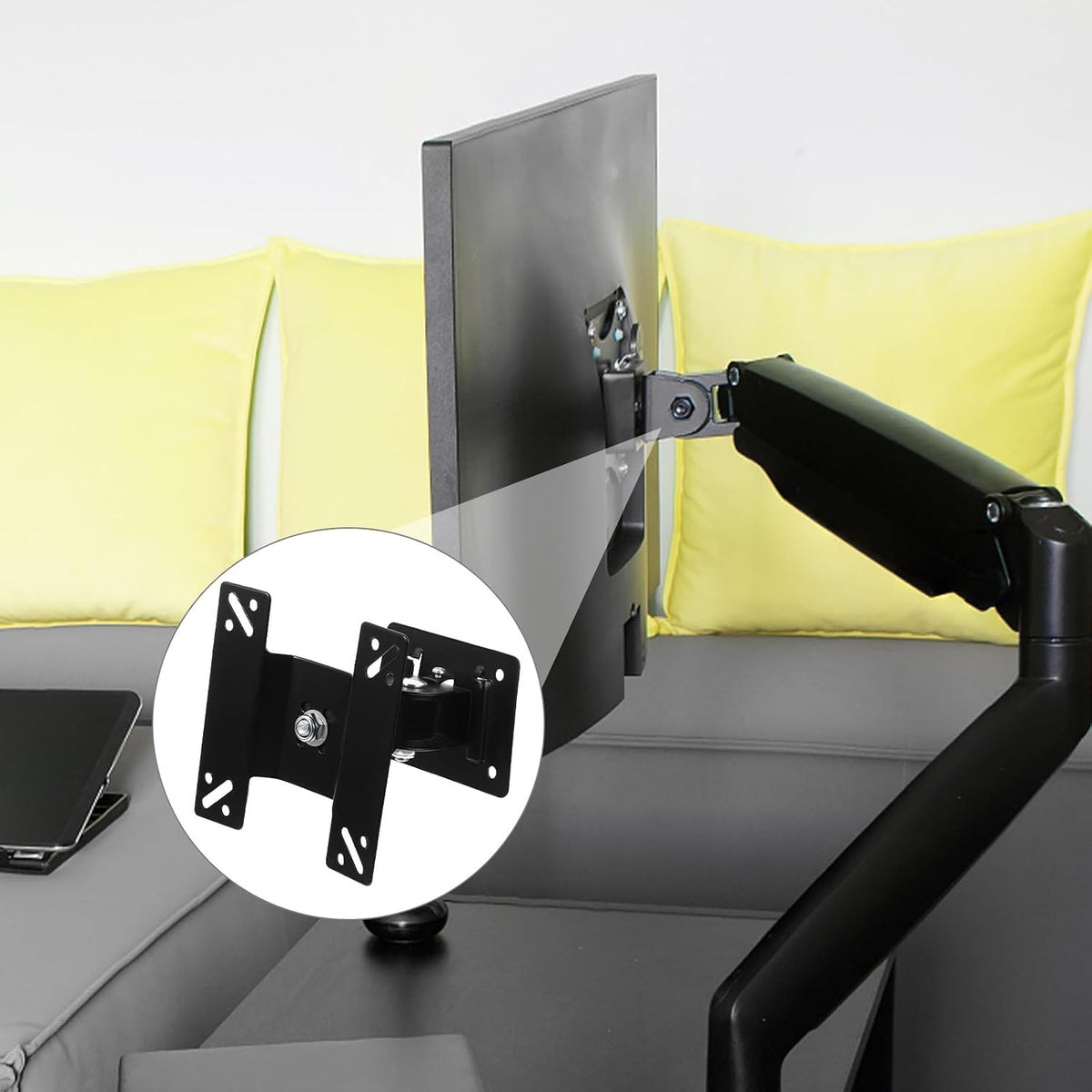 Vaguelly 360-degree 14-27 Inch Wall Mount Tv Stand and Monitor Mount Swivel Bracket Rotation Metal Shaft Compatible