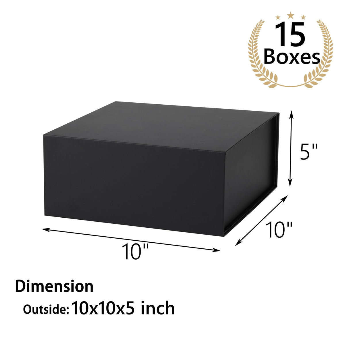 MUMUPACK 15 Pack Magnetic Gift Box With Lid 10x10x5,Black Gift Boxes Bulk,Luxury Bridesmaid Proposal Box,Small Magnetic Closure Box Boxes For Presents,Wedding,Business
