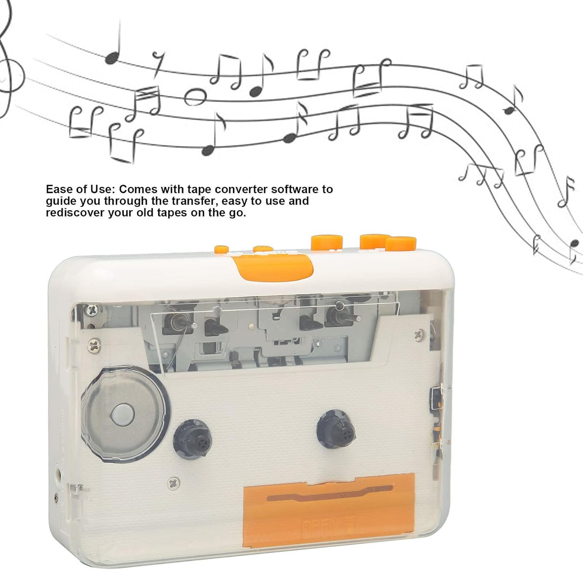 ASHATA Cassette Cassette MP3 Cassettes /MP3 Portable Player, Audio Player Tape to Converter Compatible with Laptops