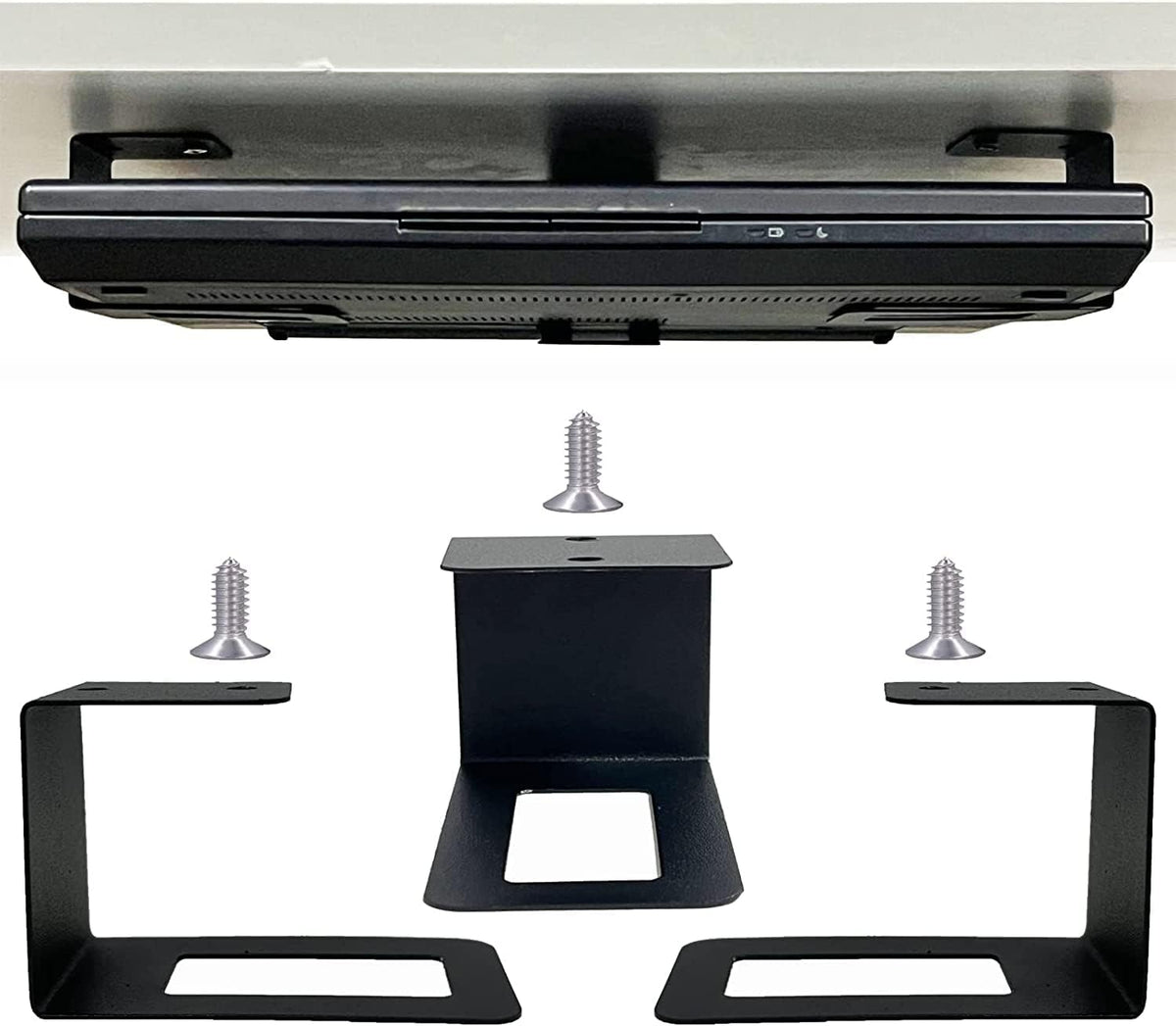 AUXPhome (3) Laptop Holder Under Desk Laptop Mount Organizer Rack Storage Shelf, Add On Under Table Laptops, Keyboard