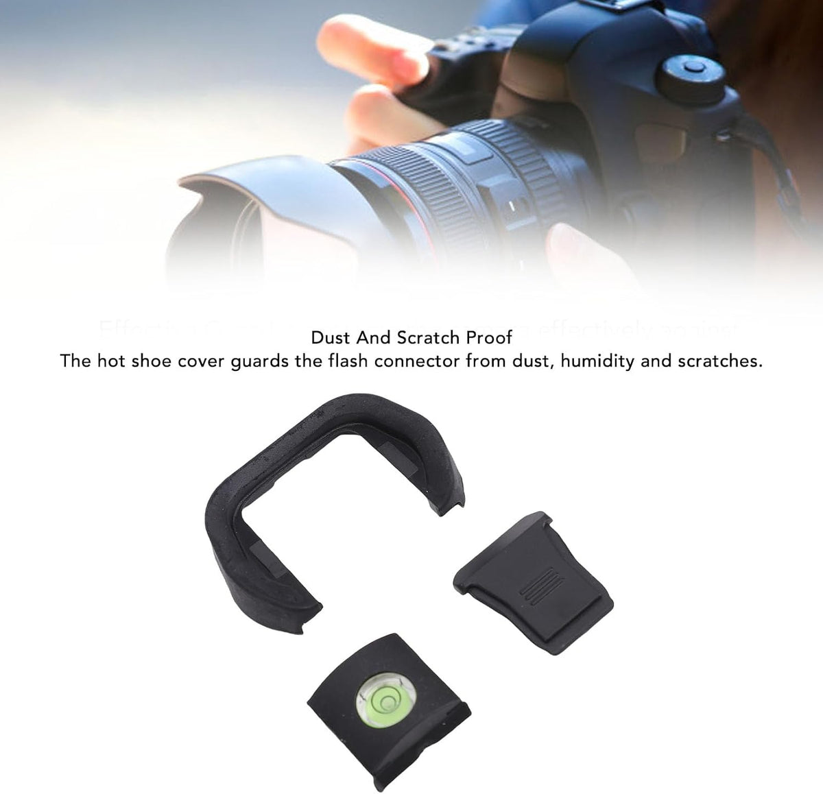 Akozon R5 R6, Camera Eyecup Viewfinder with Hot Shoe Cover & Bubble Spirit Level Kit, Compatible with Durable