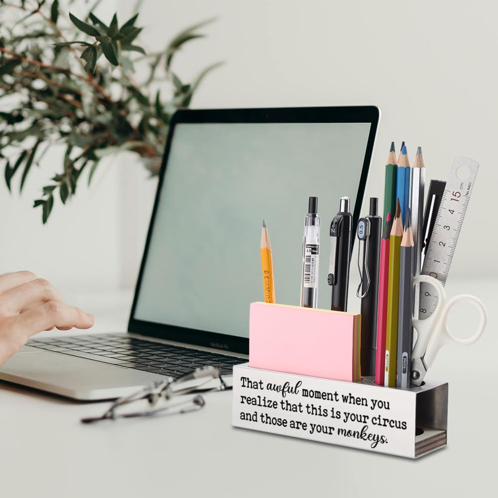 Funny Boss Day Gift for Women Men, Team Leader gifts funny, Funny Leadership gift, Funny gifts for Coworker Leader Manager, Humor Sarcasm Those Are Your Monkeys Office Desk Pencil Holder-DS95