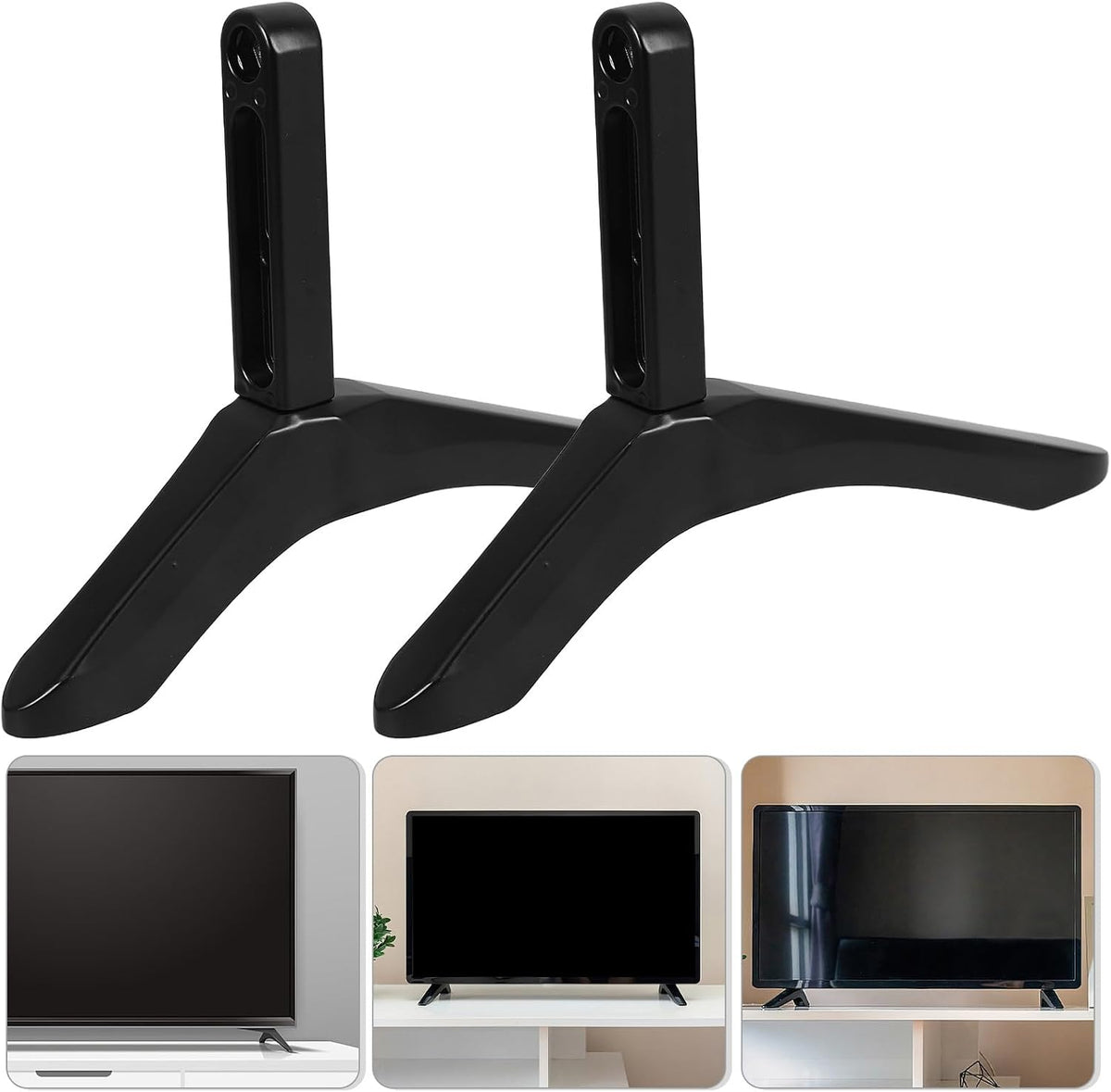 SEWACC Replacement Tv Stand Base with Screws Metal Tv Holder Bracket for Desktop Use Suitable for Flat Screen