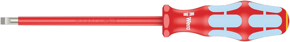 Wera Kraftform VDE Slotted Screwdriver - Stainless Steel, Lasertip, 3.86" Blade Length, 7/32" Head