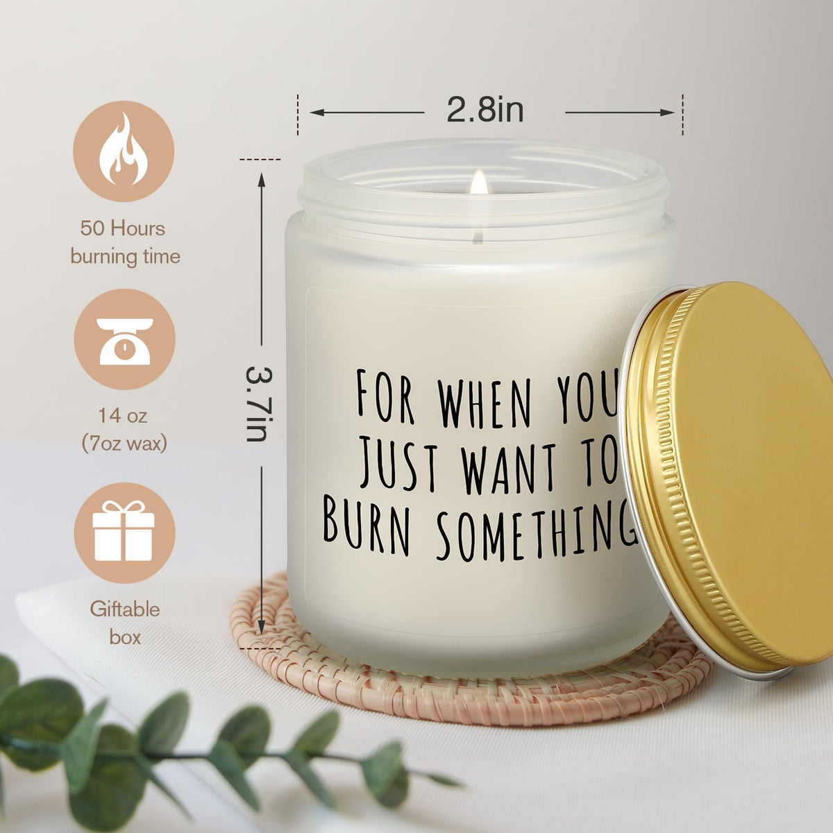 Relaxation Gifts for Women Men, Funny Calm Down Gifts for Friend Coworker Boss Mom Sister Work Bestie, Relaxing Gift for Birthday Christmas Retirement Graduation, Calming Lavender Scented Candle