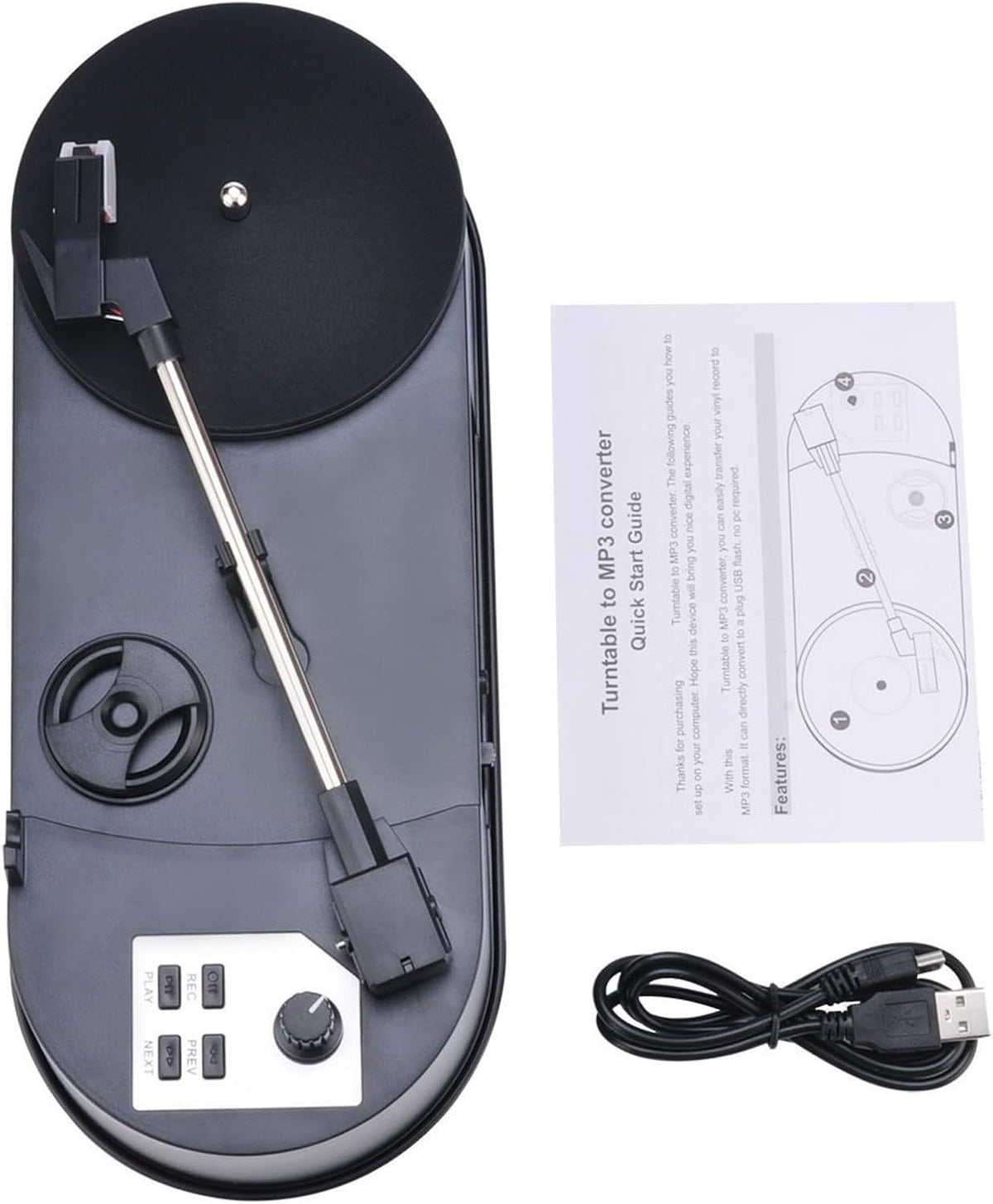 YWLUUOO MP3 Record Player to Converter Turntable with Speed Option and USB Port Lightweighted Music Player