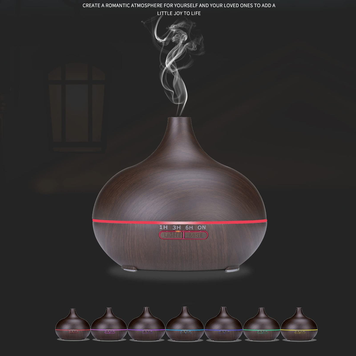 Diffusers for Essential Oils Large Room 550ml Aroma Diffuser for Home, Ultra Quiet Aromatherapy Essential Oil Diffuser, Ultrasonic Cool Mist Humidifier with 7 Light Colors, Timer Setting