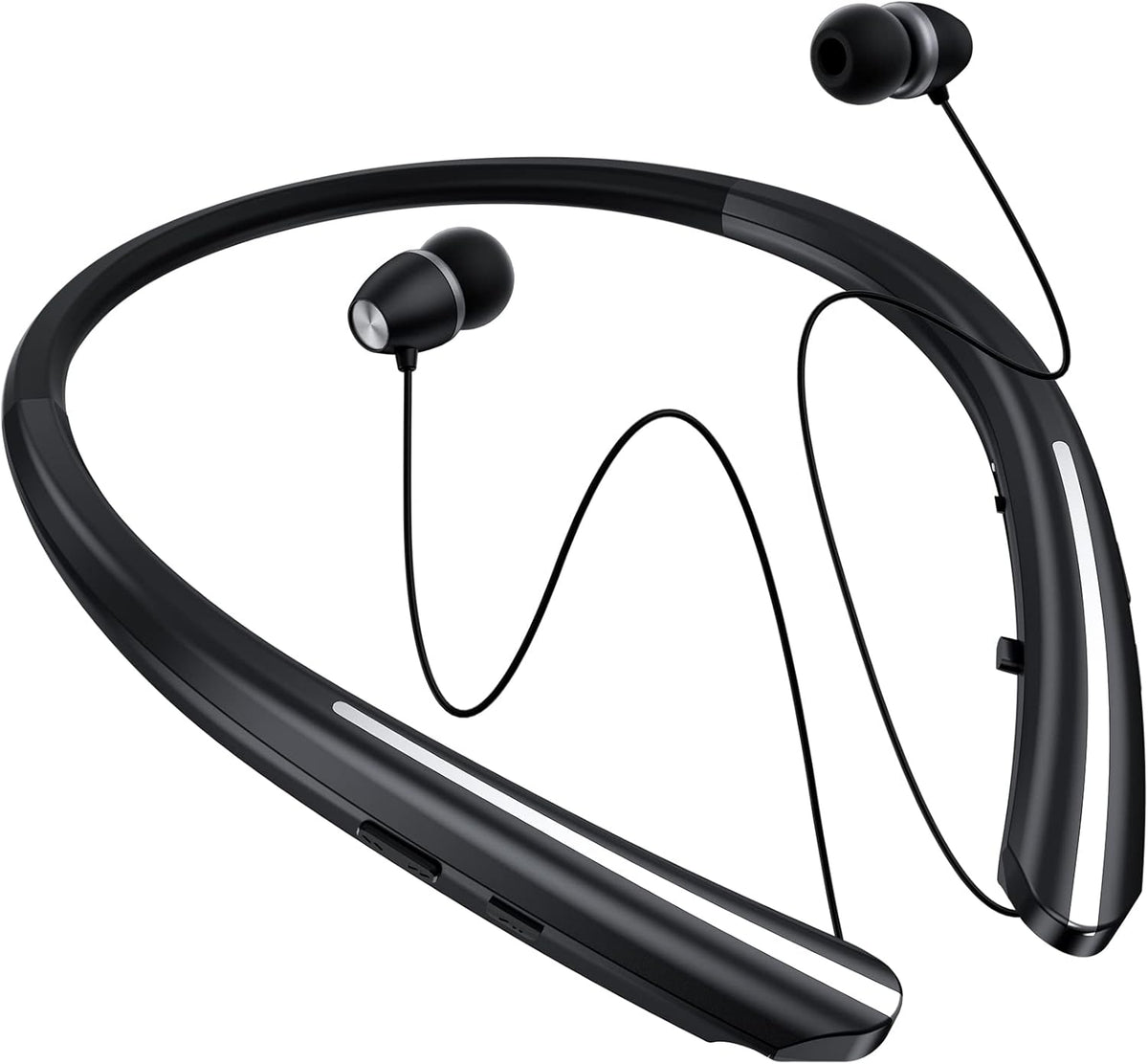 APPINESSEY Headset Bluetooth Headphones Retractable Neckband, Bluetooth with Microphone Vibration Call, Stereo Noise