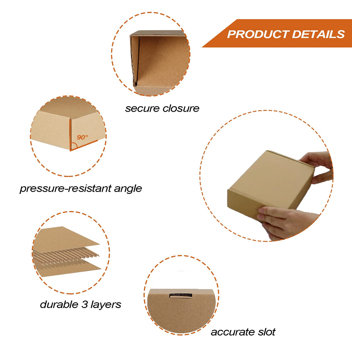 PHAREGE 7x5x2 inch Shipping Boxes Bulk 25 Pack Brown, Tab Lock Tuck Top Mailer Boxes for Packaging Small Business, Small Cardboard Gift Boxes for Wrapping Mailing Present