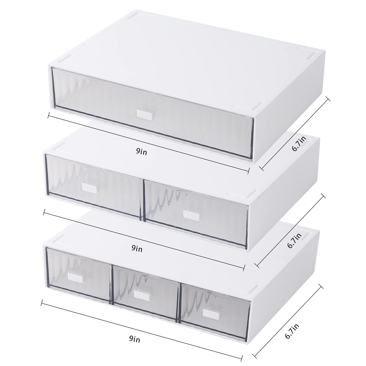 Ykpoqir Desk Organizer Stackable Storage with 6 Drawers Stackable Drawers for Desk Storage, Makeup Storage Accessories, Desktop Accessories with Drawers, White