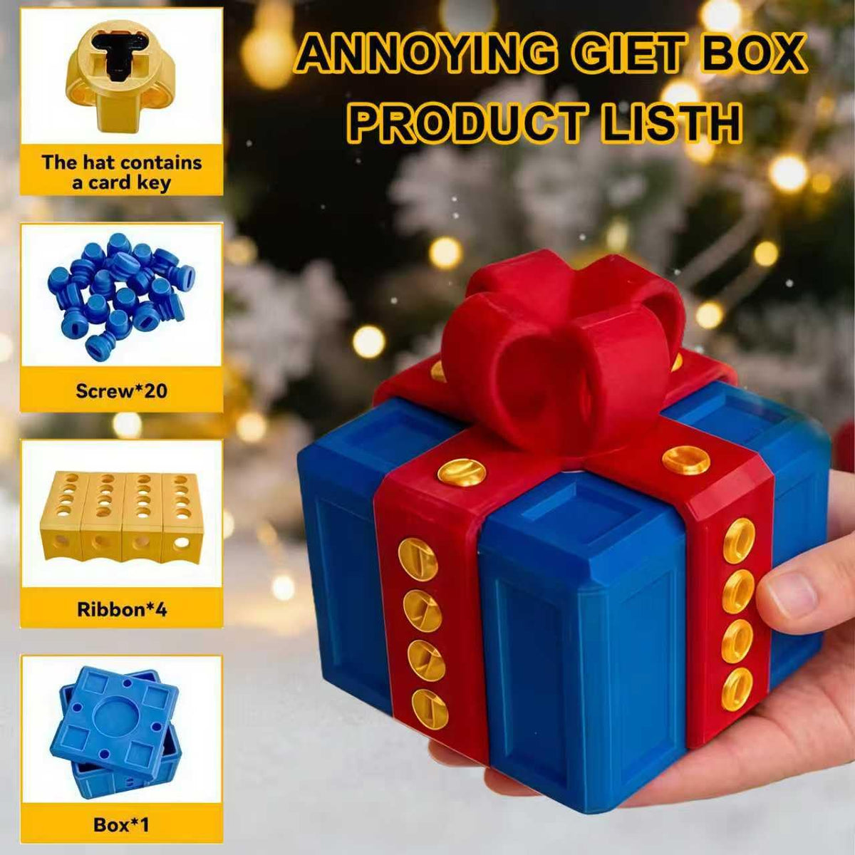 Shelprojsu Funny Valentines Day Gifts/Prank Box with Finger Gift Box/Surprise Box with Finger/Annoying 3D Printed Screw Gifts Boxes Ideal Gift for Lovers Birthday,Christmas,Halloween (Color/E)