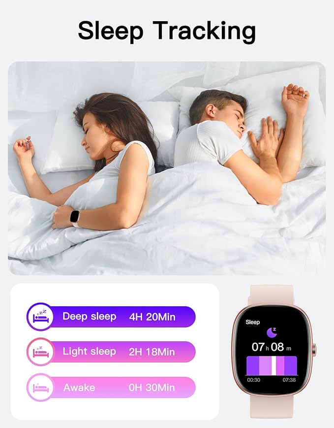 Fitness Tracker 2025 Ver. (Answer/Make Calls), 1.85" Smart Watch Fitness Watches for Women Men with 24/7 Heart Rate Blood Oxygen Monitor Sleep Tracker 100+ Sport Modes IP68 Waterproof (Pink)