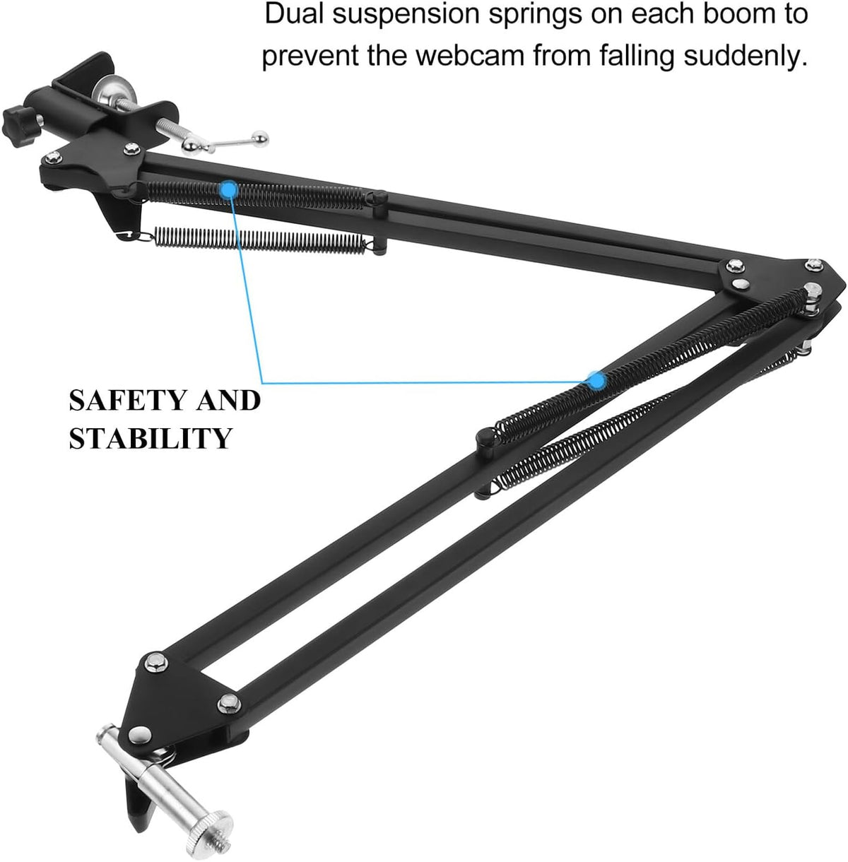 Alipis 1/4 Metal Webcam Stand Scissor Arm Desktop Camera Clamp Mount with Screw for Live Streaming and Video Recording