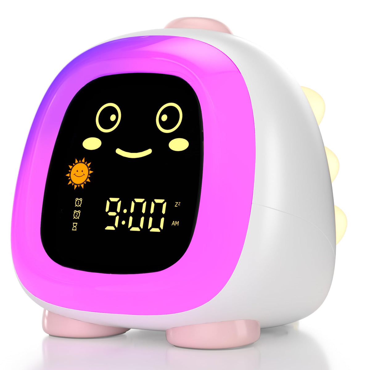 ANALOI Alarm Clock for Kids, Kids Alarm Clock Ok to Wake Cute Night Light for Bedroom, Toddlers Sleep Training Clock Stay in Bed, Dinosaur Birthday Gift for Kids Boys Girls