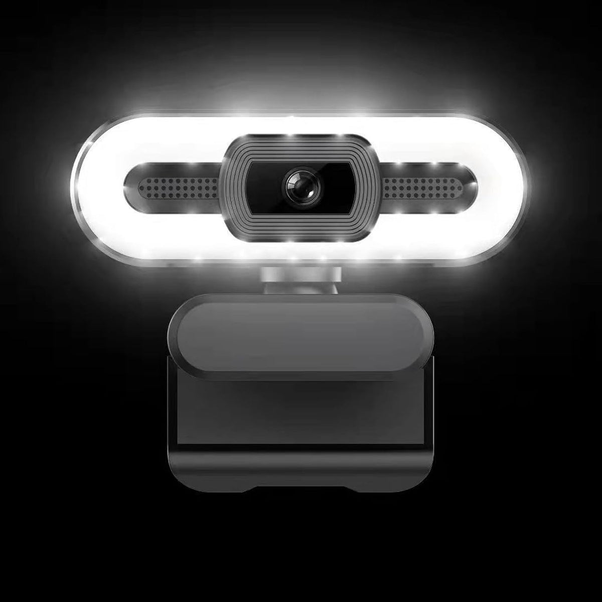 ASHATA 4K Digital Zoom, Webcam Built in Microphone, Super Bright Fill Light Auto Beauty USB PC Camera for Laptop