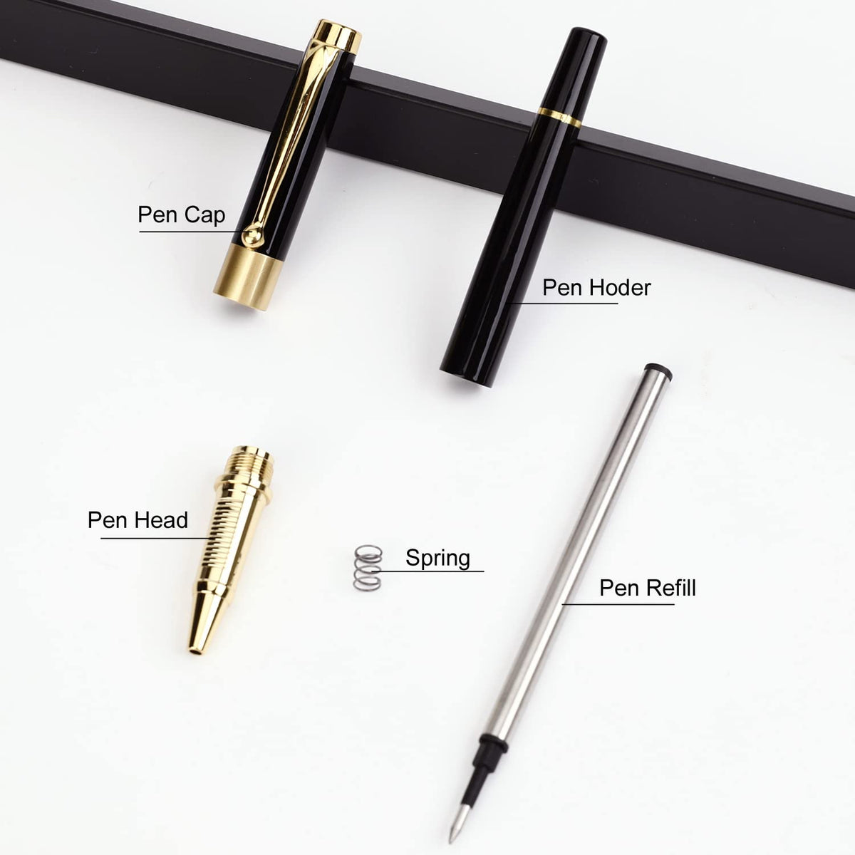 YIVONKA Ballpoint Pen Black Refill,Luxury Ballpoint Line width 0.5mm,Best Ball Pen Gift Set for Men & Women Professional Executive,Office,Nice BallPens Classy Gift Box (Black)