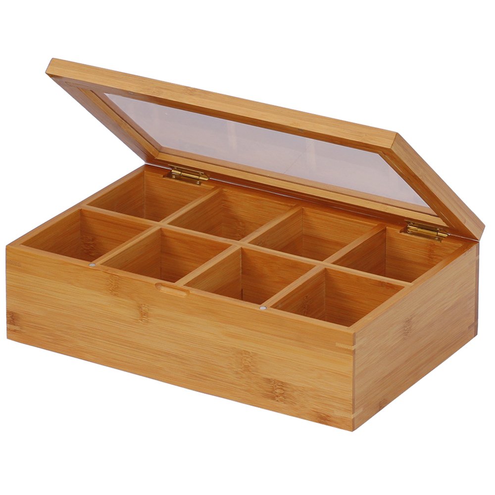 Oceanstar - TB1323 Oceanstar Bamboo Tea Box, 12 Inch, Natural