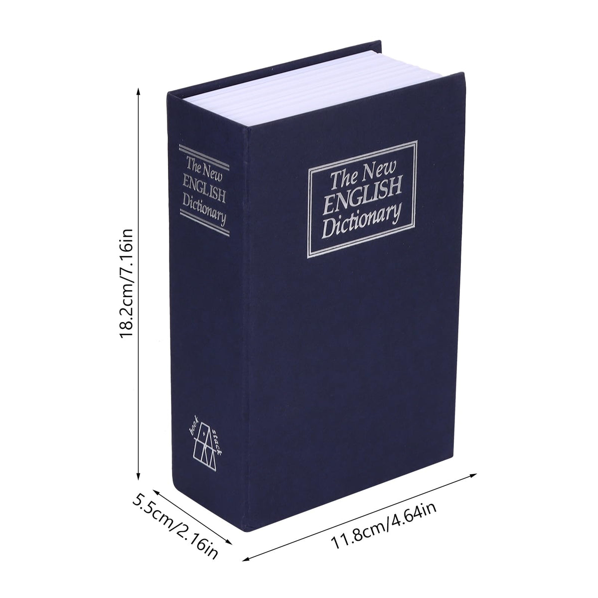 Book Safe With Combination Lock or Key, Dictionary Hidden Safe with 3 Digit Combination Lock, Portable strongbox Perfect for Coins, Cash, Money and Jewelry, Waterproof (Blue（key）)