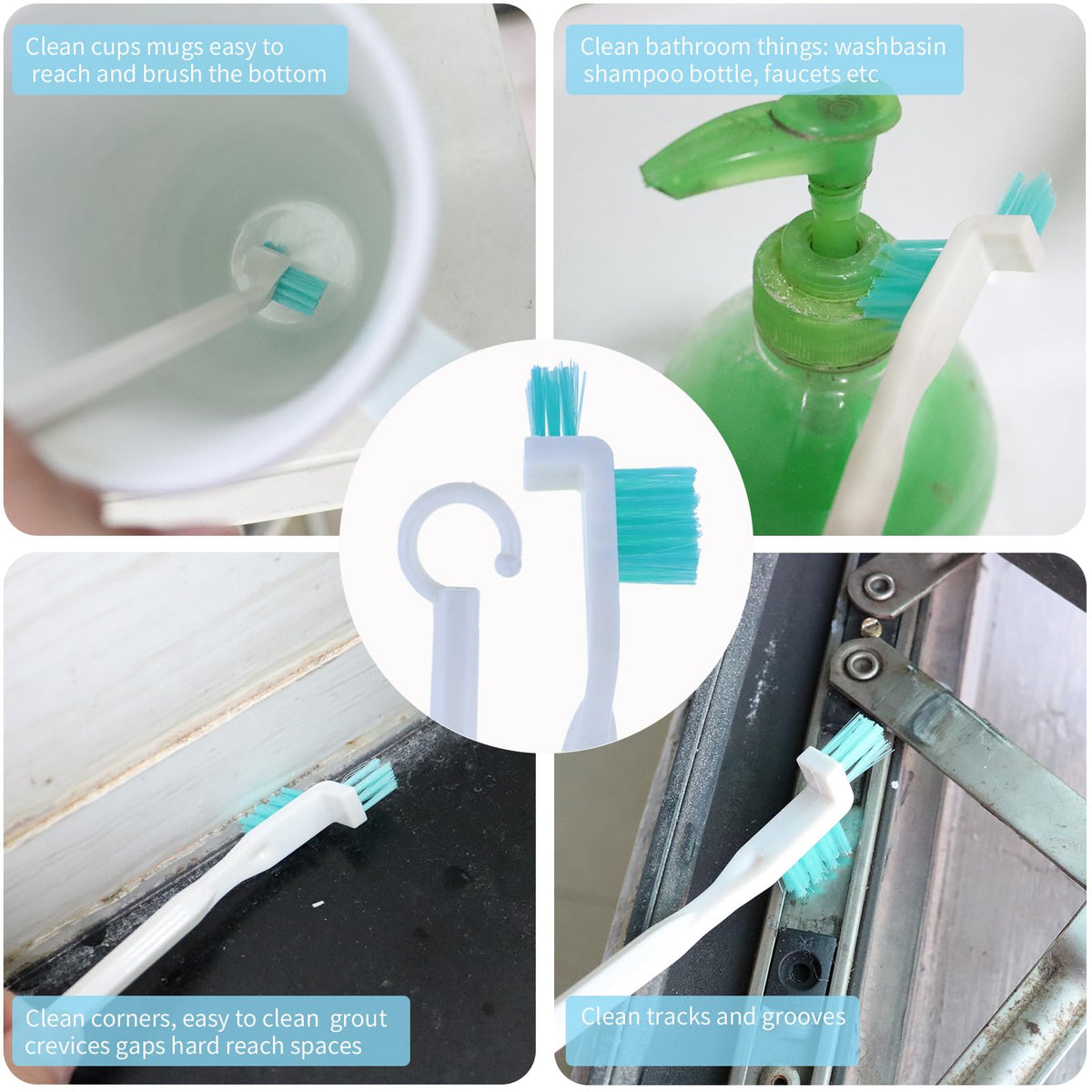 Small Cleaning Brush Set for Household, Car Vent Detailing Cleaning Stick, Humidifier Groove Bottle Gap Cleaning Tool, Crack Crevice Cleaner for Door Window Track Faucet Croner Hard Tight Spaces