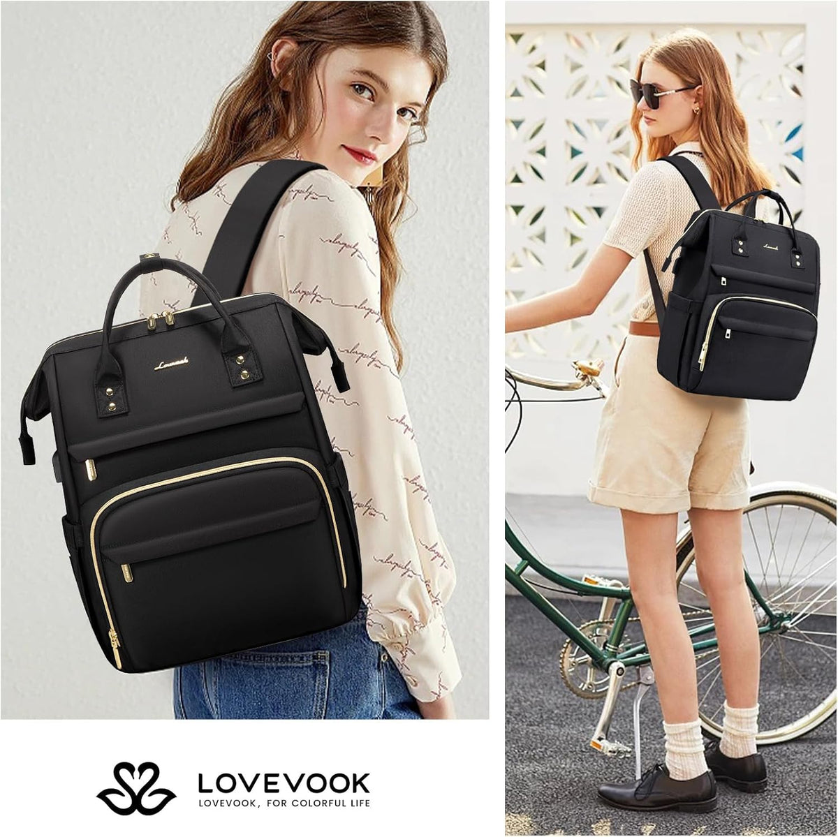 Backpack,15.6 Inch Backpack,Waterproof Pack LOVEVOOK Laptop Professional Womens Purse Computer Bag Nurse Teacher