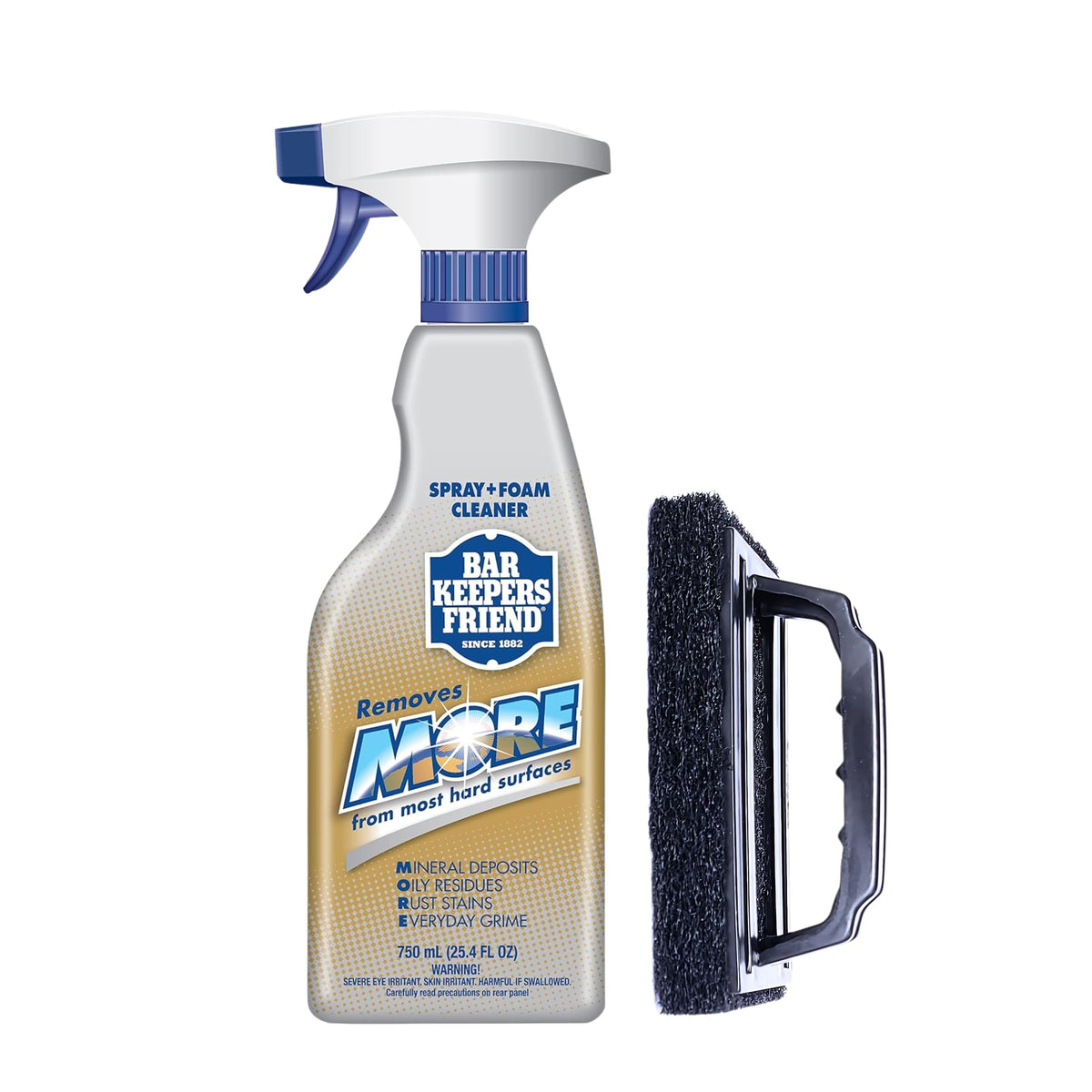 ONE96NINE Daily Shower Spray Kit with 2 Items, Hard Water Spray Foam Cleaner with Glass Stain Remover Scrub Brush. An All In One Shower Cleaner Spray Solution