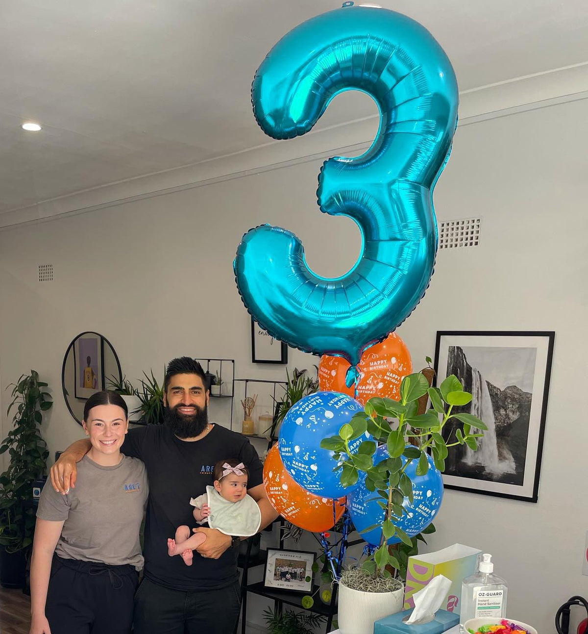 Skiennix Blue Number Balloon - 40 Inch 3rd Birthday Decoration for Kids & Adults | Party Supplies
