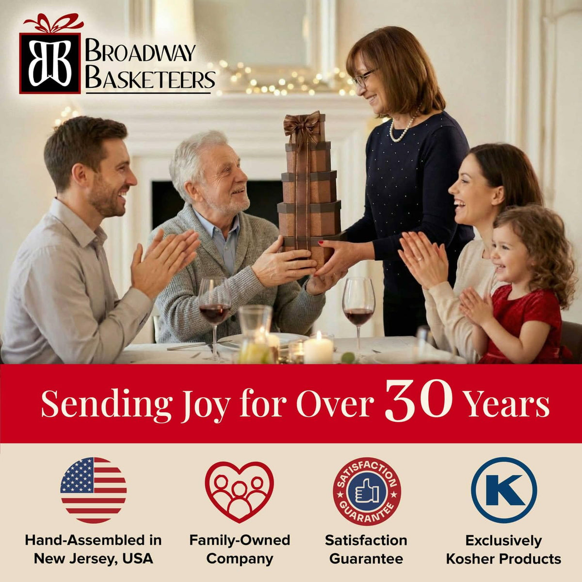 Broadway Basketeers Sympathy Gift Basket Tower – Gourmet Food Gift for Loss of Loved One – Bereavement & Condolences Gift Basket with Cookies & Snacks to Comfort Family and Friends, Kosher