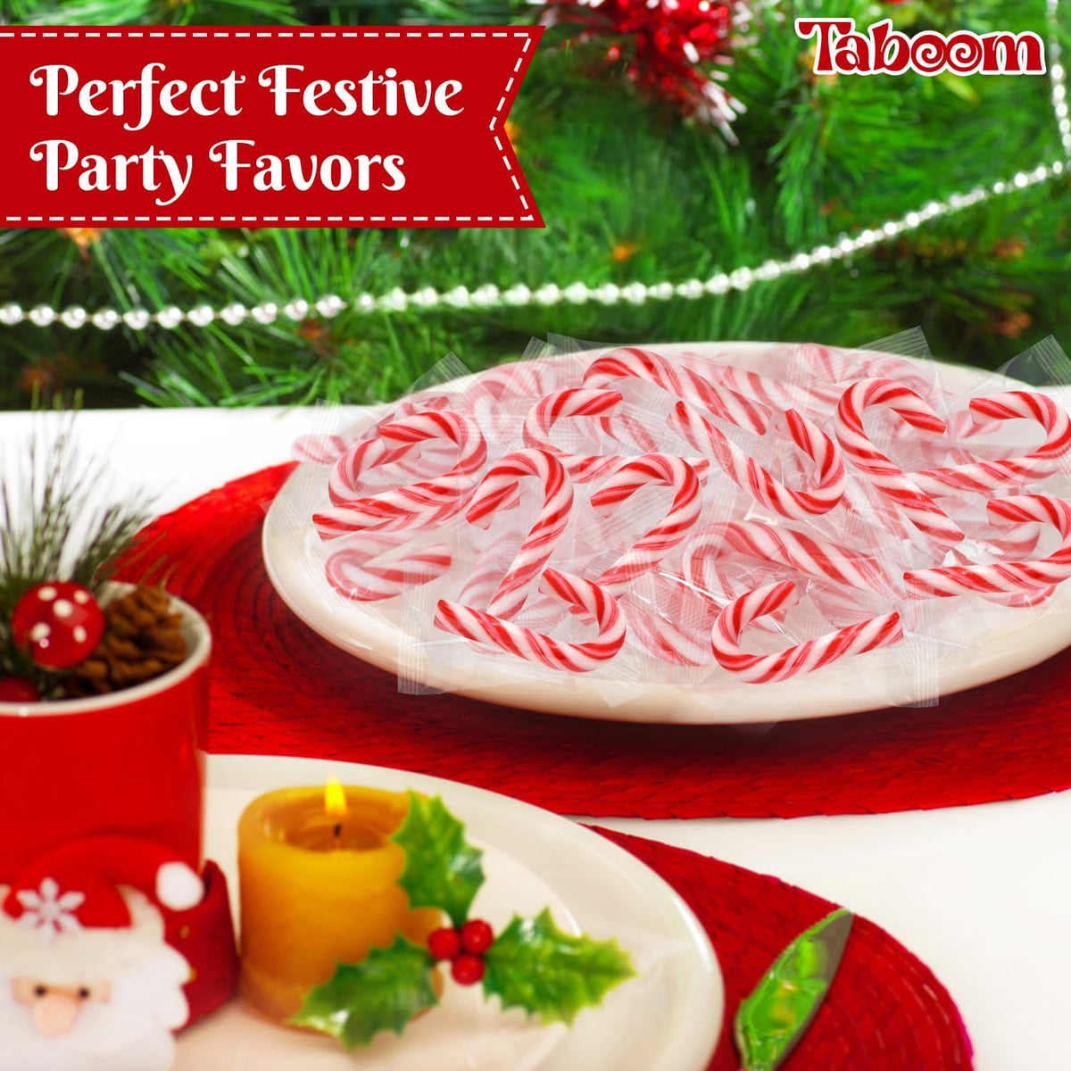 Bulk Mini Candy Cane Individually Wrapped 220 Pack - Small Peppermint Candy Canes Naturally Flavored Red & White Christmas Candy For Holiday Gifts, Stocking Fillers, Party Favors & Decorations
