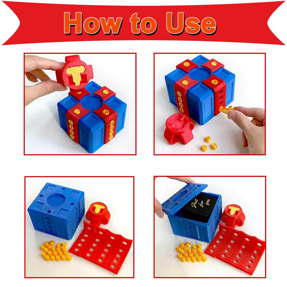 MyMegan Gift Box, Gag Gifts for Men Women, Annoying Gift Box for Birthday Office, 3.2" Gotcha Box, Funny Adult Gag Gifts with Pop Up Middle Surprise Finger, Prank Box, Puzzle Box for Cash Gift,