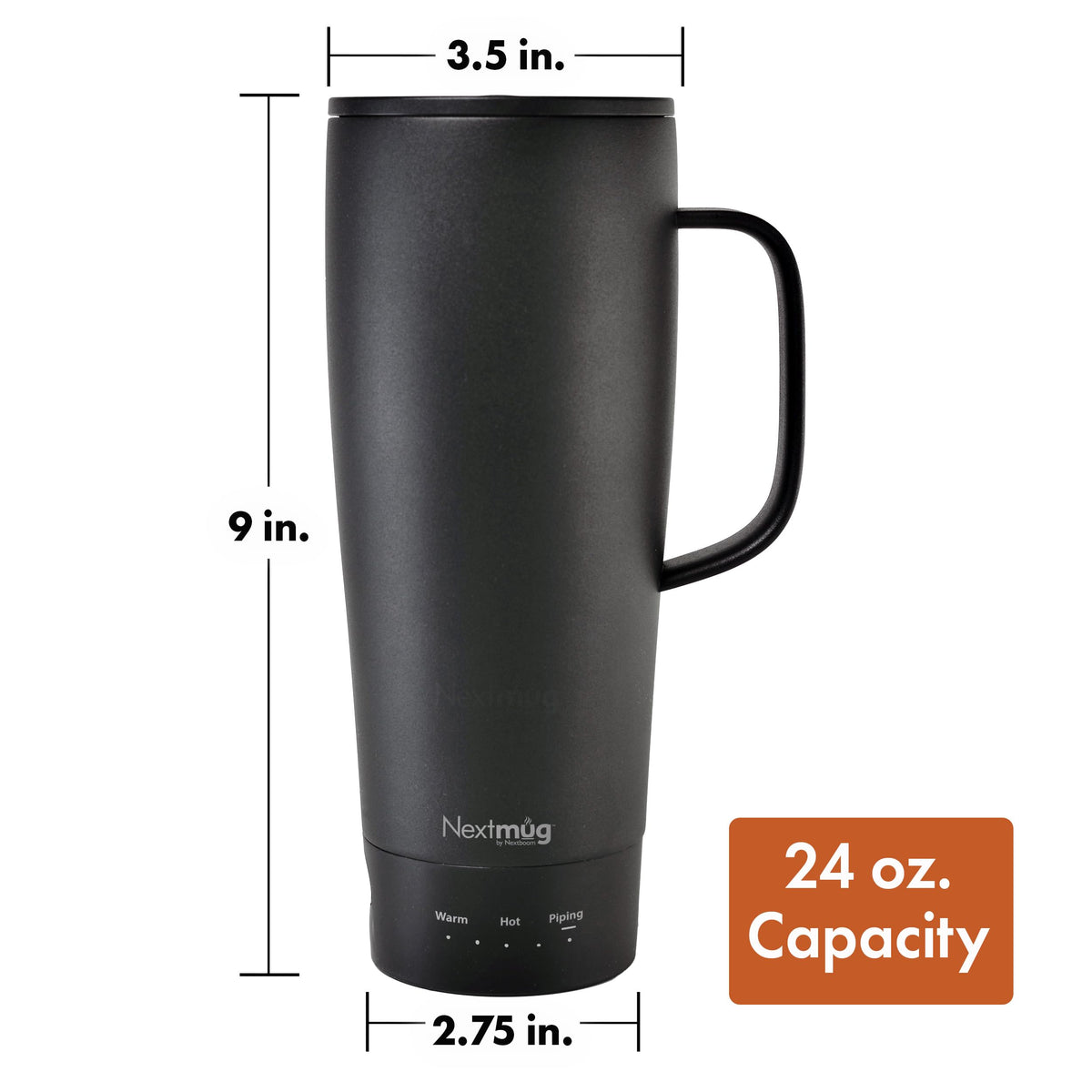 Nextmug Ultra - Temperature-Controlled, Self-Heating Travel Mug (Black - 24 oz.)