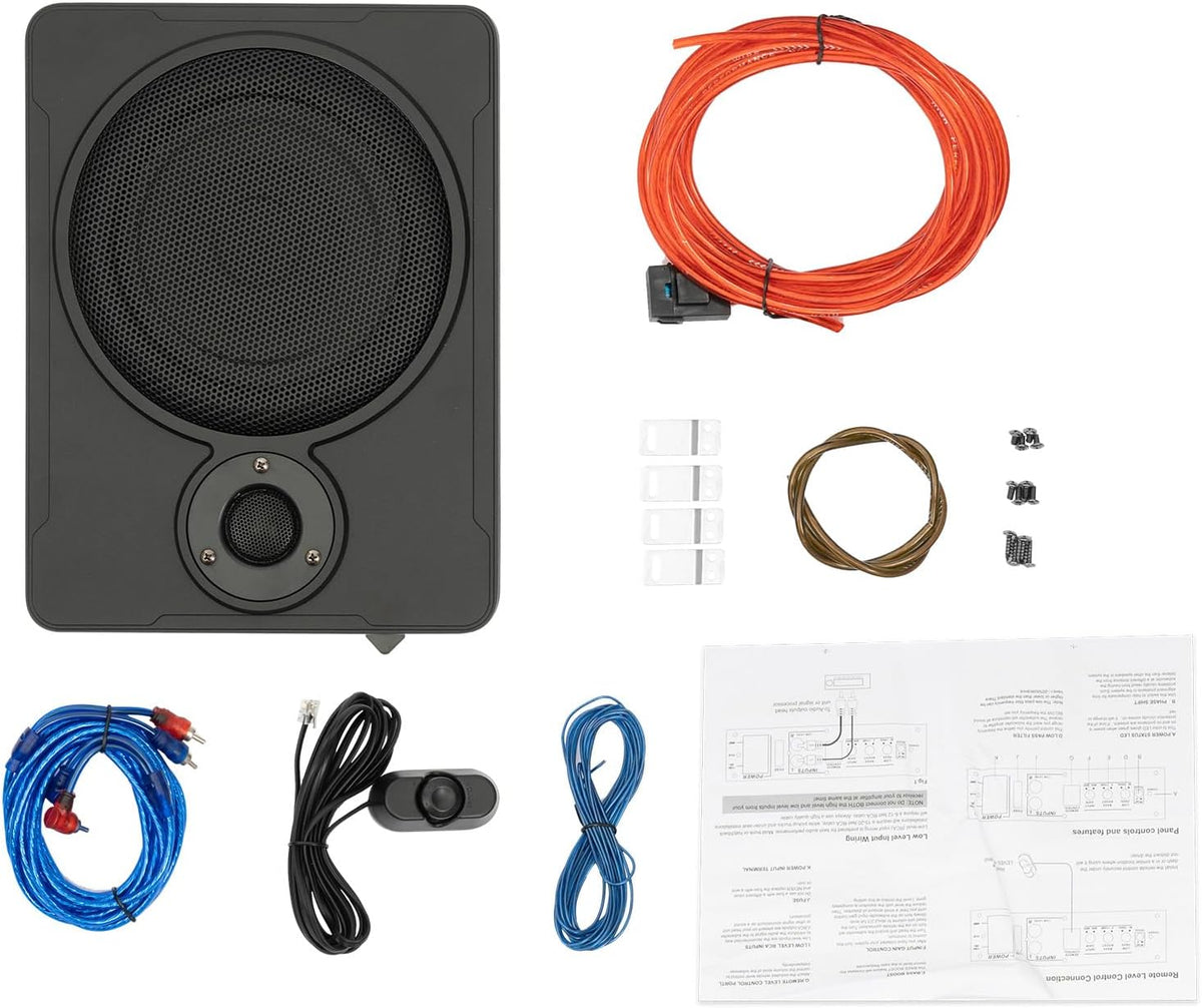YUASDUU 8 600W in Car Slim Under-Seat Powered Subwoofer, Highly Active Speakers and Power Amplifier Subwoofer for Car