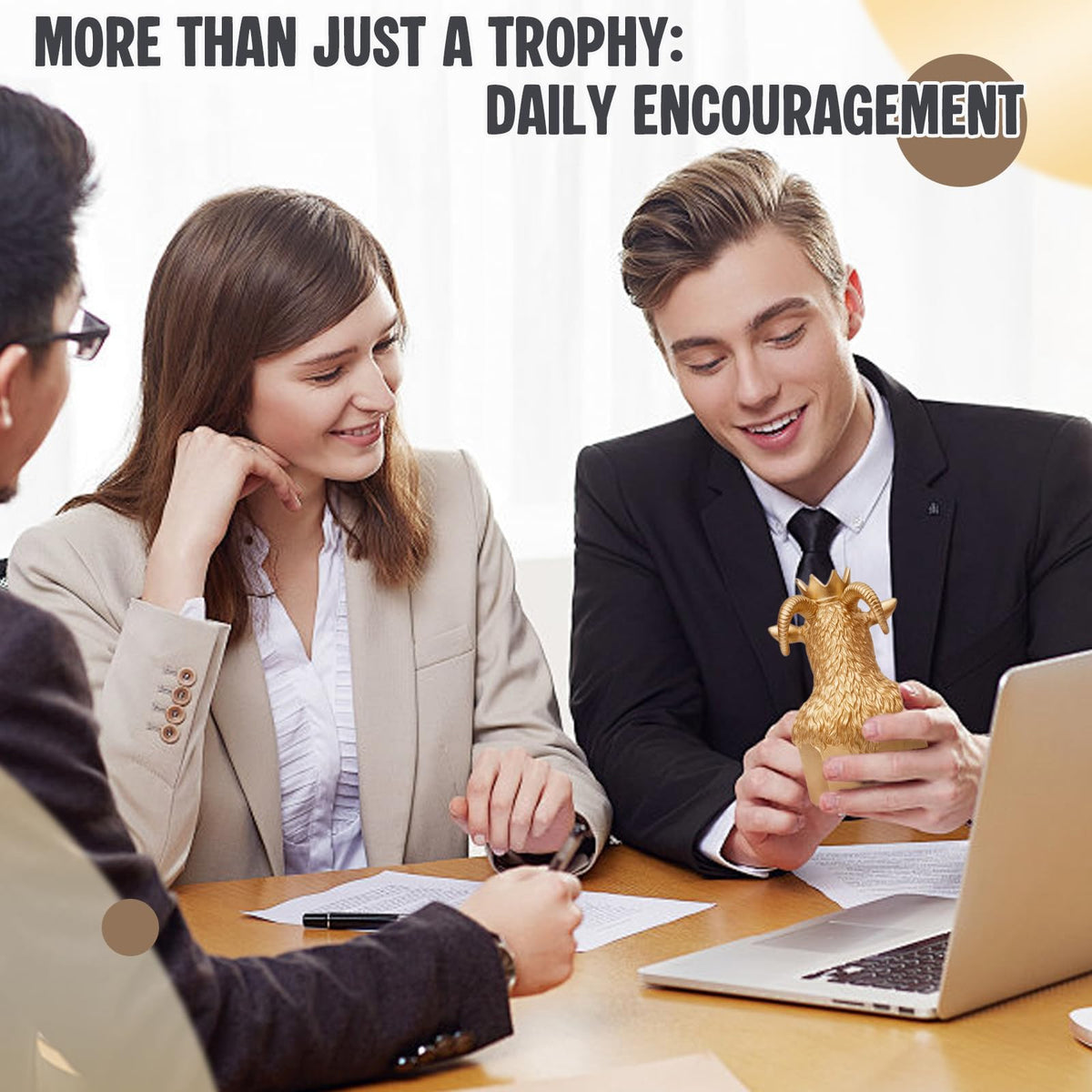 FRBFRB Staff Appreciation Gifts for Coworkers, Employees - Our Team's G.O.A.T. Gold Statue | Thank You Gifts for Women, Admin Professional Day, Work Bestie Farewell, Office Decor - 6.7"