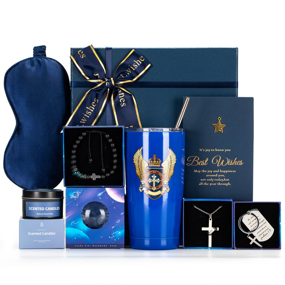 Birthday Gifts for Men,Blue Man Premium Gifts Basket Ideas Set for Him,Men's Birthday Gift Box Presents for Dad,Husband,Brother,Son, Boyfriend,Male Friend,Coworker Christmas Gift Retirement Gifts Box