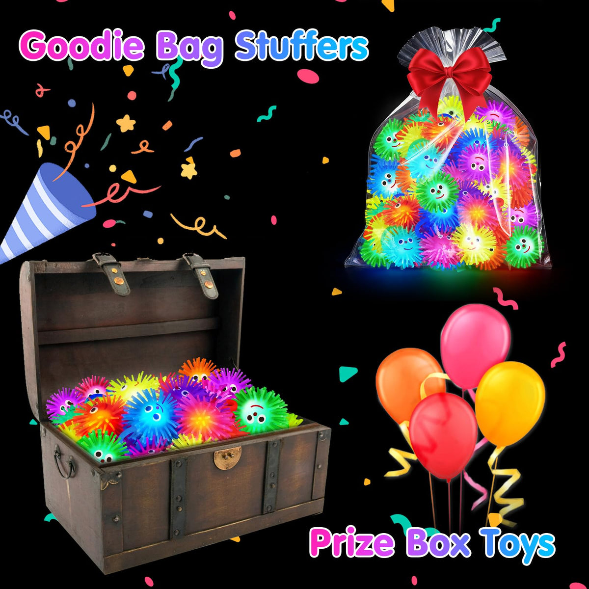 18 PCS LED Puffer Balls Light Up Party Favors for Kids 8-12 Goodie Bags Stuffers Classroom Treasure Box Prizes Bulk Fidget Toys Bouncy Balls School Prize Pinata Filler Birthday Party End of Year Gifts