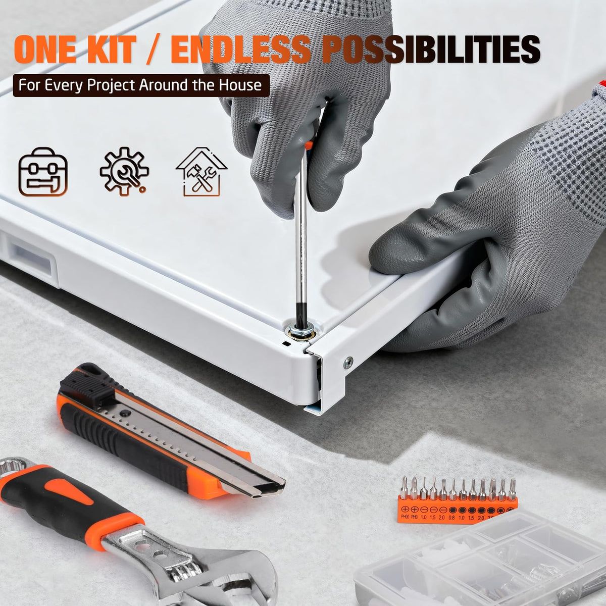 248-Piece Tool Set - General Household Hand Tool Kit with Plastic Toolbox Storage Case for Men, Home Repair, DIY Projects