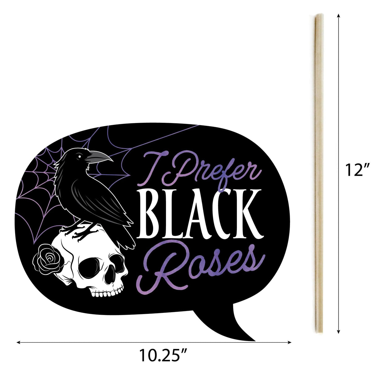 Big Dot of Happiness Goth Girl Photo Booth Props Kit, Black and Purple Halloween or Gothic Birthday Party Supplies - 20 Count Selfie Prop Sticks