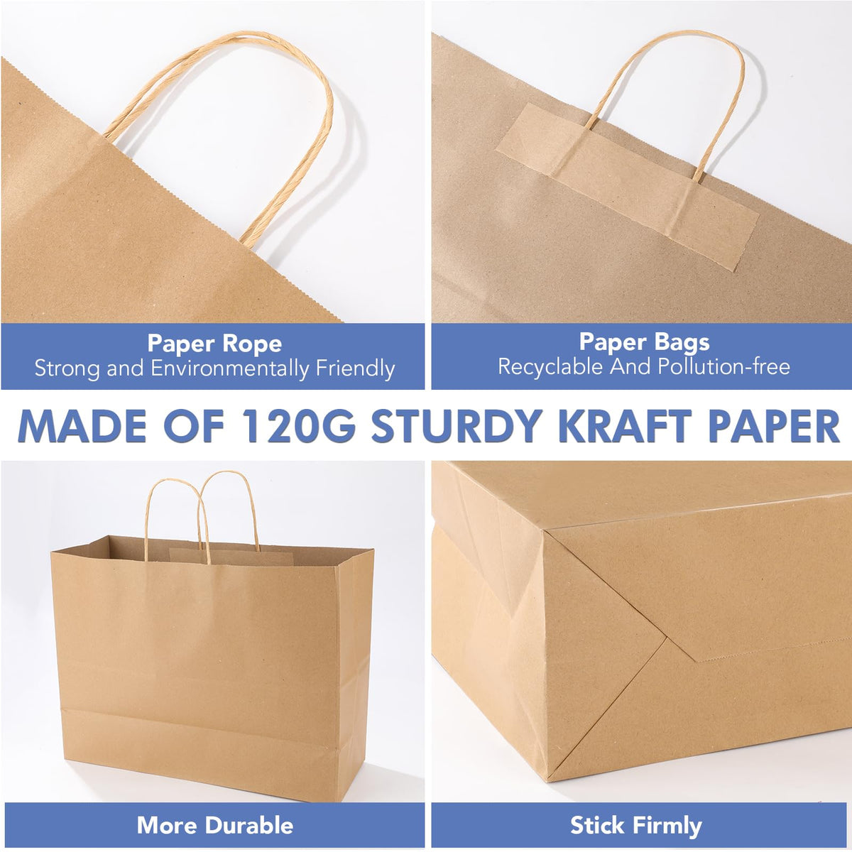 XPCARE 200Pack Large Paper Gift Bags with Handles Bulk,16x6x12 Inch Kraft Bag Packaging Brown Paper Bags for Birthday Party Boutiques Business Retail Stores Merchandise