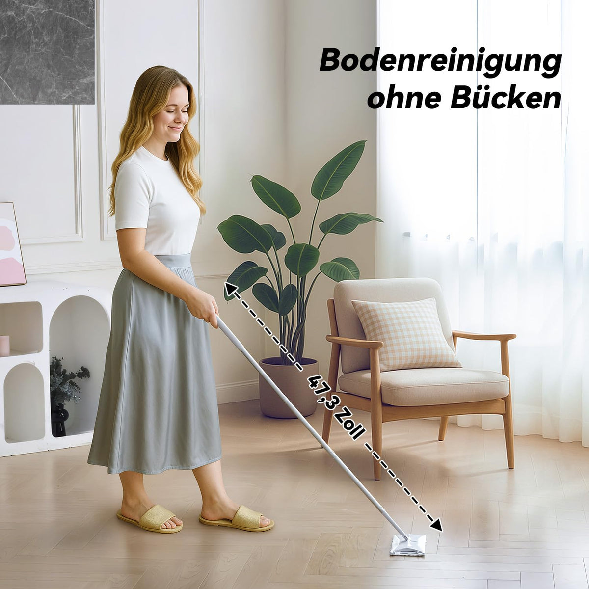 Sweeper 2-in-1 Dry + Wet Floor Mopping and Sweeping Kit, Multi-Surface Kit for Floor Cleaning, Kit Includes 1 Sweeper 14 Dry Sweeping Cloths 3 Wet Mopping Cloths