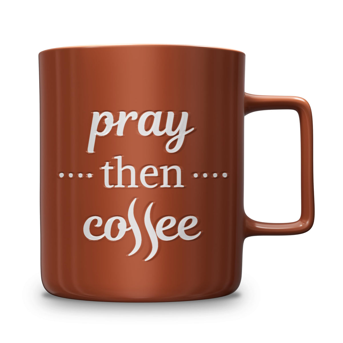 PRAY THEN COFFEE 22 oz Oversized Coffee Mug With Upgraded Design Mark 11:24 Bible Verse - Extra Large Coffee Mug Perfect for Gifts - Great for Tea, Cappuccino, Latte, and Macchiato - Terracotta