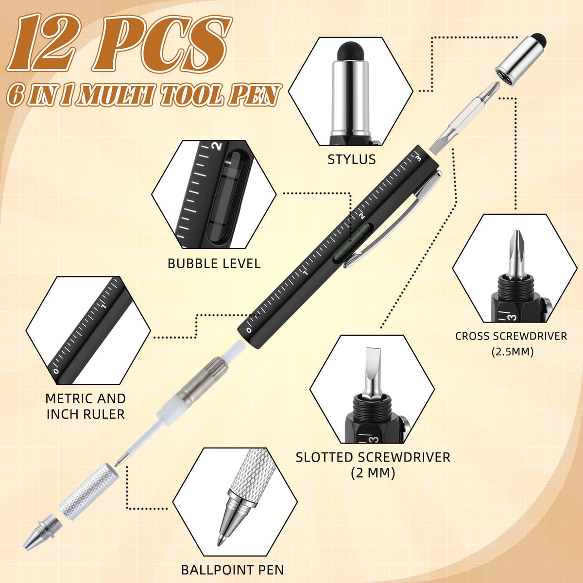 AmazingSpark 24 Pcs Church Gifts for Father's Day Bulk Man of God Christian Gifts Multi Tool Pens with Spiral Religious Notebooks for Dad Husband Adults Men Fathers Day Birthday