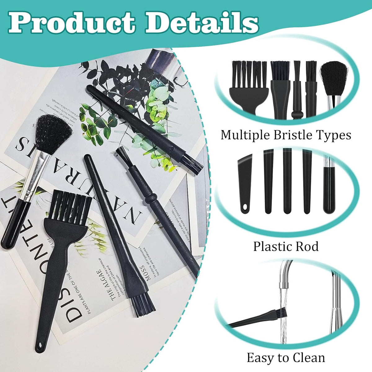 CUTEABC Set-5 Anti Static Brush Piece Keyboard Cleaning Brush and ESD Safe Electronic Dust Cleaning Brushes Kit