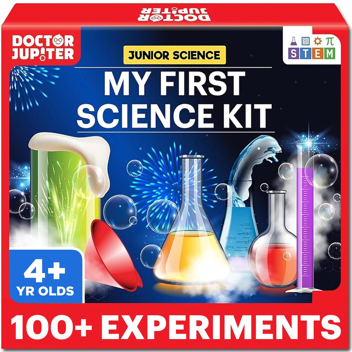 Doctor Jupiter My First Science Kit for Kids Ages 4-5-6-7-8 | Easter, Birthday Gift Ideas for 4+ Year Old Boys & Girls | Toy Stem Kit with 100+ Experiments | Learning & Educational Projects