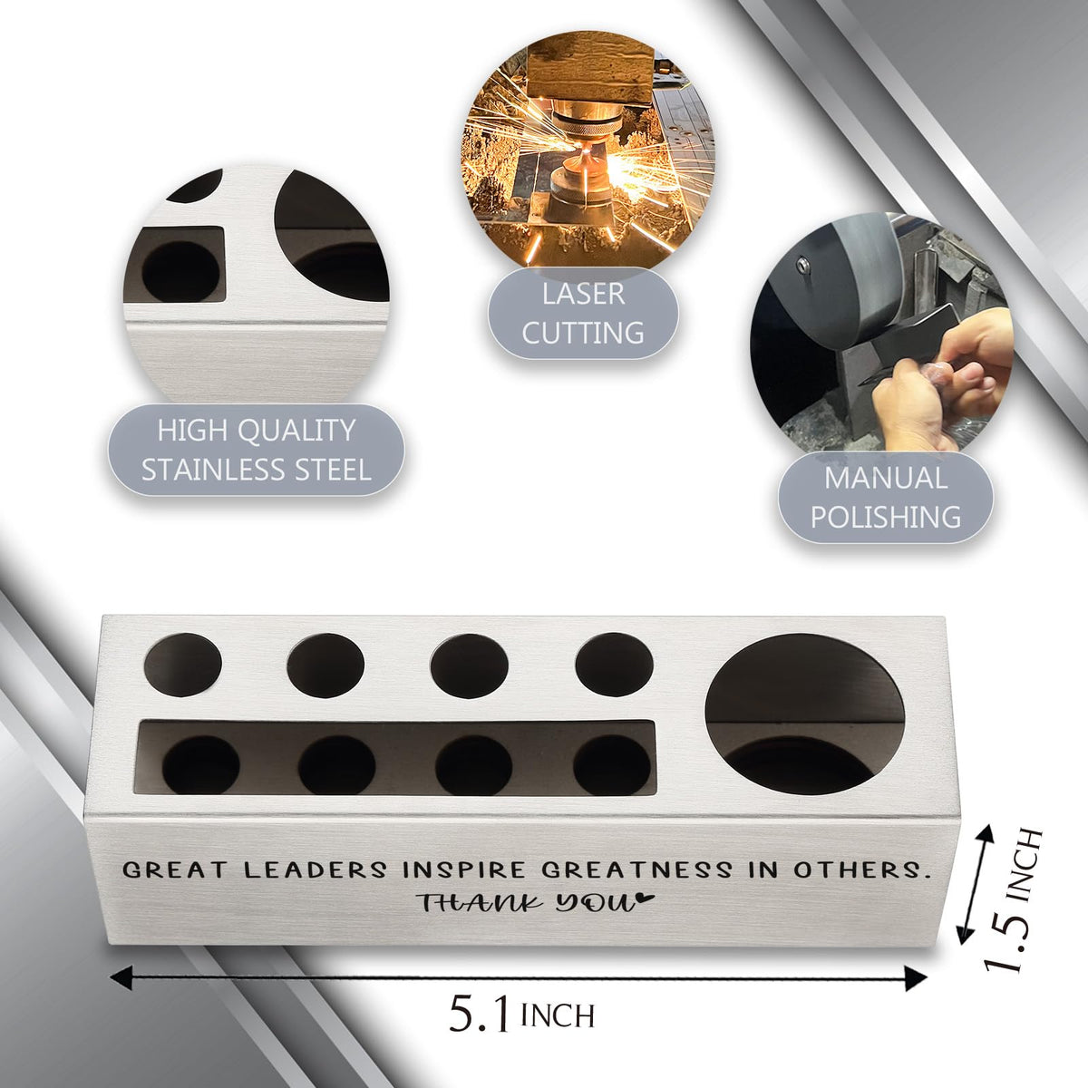vizuzi Leadership Gifts for Women, Men, Leader Pencil Holder, Leader Appreciation Thank You Gifts, Team Women Leader Boss Day Birthday Gifts Office Cubicle Desk Pencil Holders & Pen Holders Zgg10