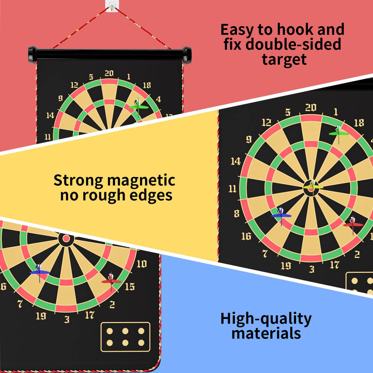 Mixi Magnetic Dart Board Outdoor Game for Kids with 12 Darts, Best Toys Gifts for Teenage Boys Girls Age 5 6 7 8 9 10 11 12 13 14 15 16 Years